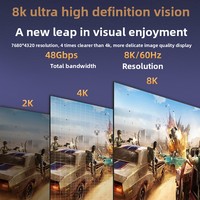 Câble blindé tressé 2.1 haute définition 8K pour moniteurs, téléviseurs, ordinateurs, projecteurs et décodeurs