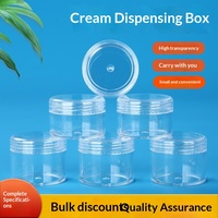 Pot cosmétique transparent portable en PS pour voyage, pot en plastique pour crème, échantillon, petit pot à crème pour le visage avec cuillère, récipient rechargeable