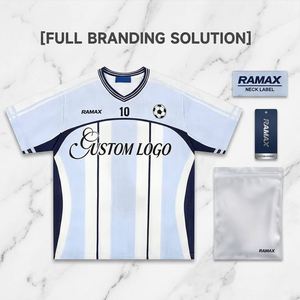 Maillot de football personnalisé RAMAX en polyester, rayé, pour homme, uniforme d'entraînement, vente en gros, personnalisable - Product Image 2