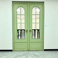 Ventana Corredera de Aluminio con Parte Superior Curva Pintada de Color Brillante, Ventanas Correderas de Estilo Francés con Arco, Aislamiento Acústico para Apartamento, Personalizadas de Fábrica