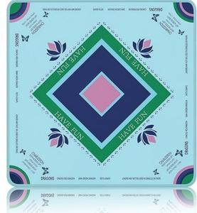 <span class=keywords><strong>Mantel</strong></span> <span class=keywords><strong>de</strong></span> Mahjong Verde Esmeralda Hecho <span class=keywords><strong>de</strong></span> Goma Resistente con Patrones Exquisitos Pintados a Mano en la Superficie - Product Image 1