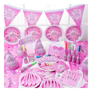 Artículos para Fiestas de Cumpleaños Infantiles, Decoración de Fantasía para Niñas, Accesorios para Fiestas de Princesas en Rosa Bebé - Product Image 1