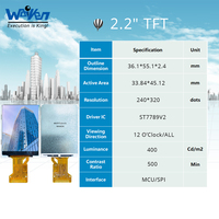 Modul peraga LCD TFT 2.2 inci dengan resolusi 240*320 sudut pandang penuh 12H/IC Driver ST7789V2