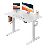 Bureau debout électrique réglable en hauteur, durable, avec structure métallique et design pliable, support d'ordinateur