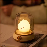Luz de noche LED Retro moderna personalizada, proyector blanco cálido recargable por USB para el hogar, dormitorio, ABS/PMMA/batería de Gel de sílice