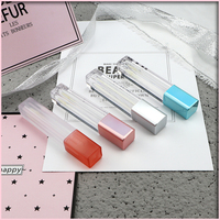 Mode translucidité givré personnalisé 3ml carré brillant à lèvres emballage vide Liptint Tube