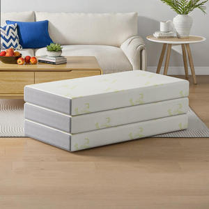 Colchón de espuma viscoelástica triple con funda de bambú, cama <span class=keywords><strong>plegable</strong></span> portátil para el hogar y los viajes, malla transpirable y base antideslizante - Product Image 6