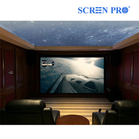 Écran de projection à cadre fixe SCREEBPRO 3C en velours noir pour cinéma maison, anti-laser, anti-taches, gris mat