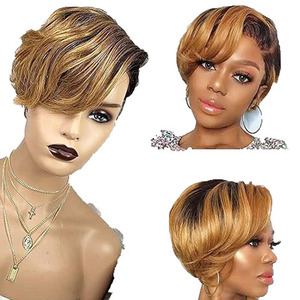 Peluca <span class=keywords><strong>de</strong></span> Cabello Corto y Rizado Dorado <span class=keywords><strong>de</strong></span> Moda, Pelucas para Mujer, Esponjosas, Suaves y <span class=keywords><strong>de</strong></span> Buena Calidad, <span class=keywords><strong>Precio</strong></span> al por Mayor - Product Image 2