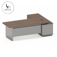 Bureau de direction moderne en forme de L, élégant et de qualité supérieure, vente directe usine, fabriqué en panneaux de bois haut de gamme