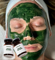 Kit de Masque Visage Poudre Peel-Off Marine Verte SPA à Marque Personnalisée Bio-Microneedling Sérum Peeling à l'Extrait d'Algues 5 Paires en 1 Boîte