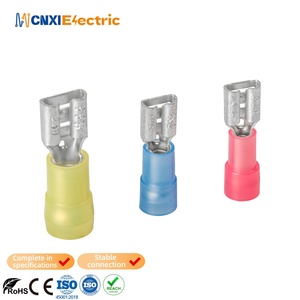 Cnxi nhanh chóng ngắt kết nối Uốn Tóc bồng kết nối giá tốt nữ cách điện Spade Cáp <span class=keywords><strong>Lug</strong></span> thiết bị đầu cuối làm bằng đồng thau AWG22-16 Đồng 16-14 - Product Image 1