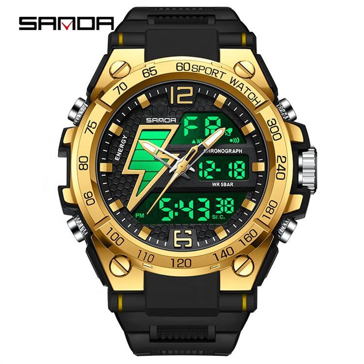 2023 Sanda 6137 Men's Digital Watch Waterproof Luminous