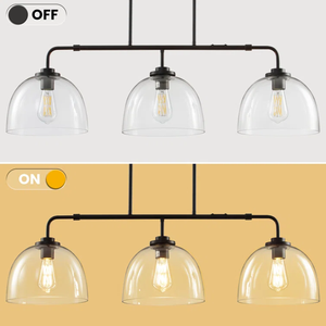 Ciondolo da cucina a 3 luci <span class=keywords><strong>con</strong></span> luce regolabile in altezza moderno minimalista paralumi a cupola in vetro per sala da pranzo <span class=keywords><strong>lampadari</strong></span> lineari - Product Image 6