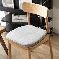 Zitkussen van traagschuim voor eetkamerstoelen, U-vormig zitkussen met bandjes, antislip rug, teddy fleece pluche hoes voor houten stoelen