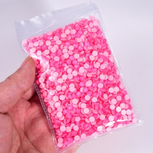 Oleeya Hot Fix Rhinestone New Neon Colorful Crystals Hotfix Rhinestones Flat Back <b>Decoration</b> Stones for Garment Accessories - Product Image 5