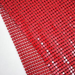 Pintura en aerosol metálica Tela de malla de lentejuelas de metal de aluminio rojo oscuro para vestido de cota de correo - Product Image 5
