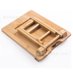 Bamboo Wood <b>Tablet</b> <b>Stand</b> Adjustable Desktop Holder <b>For</b> Home Office Use - Product Image 5