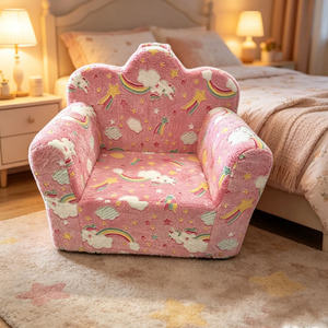 Divano per Bambini Rosa Arcobaleno con Maniglia per il Trasporto, <span class=keywords><strong>Sedia</strong></span> Leggera Portatile per Bambini, Divano in Schiuma per Bambini - Product Image 2