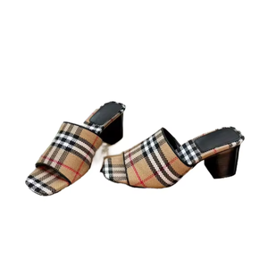 Sandalias de Tacón Alto Originales de Alta Gama, con Cierre de Botón, Diseño Moderno y Cómodo con Punta Abierta para Mujer, Tacón Medio, Verano - Product Image 5