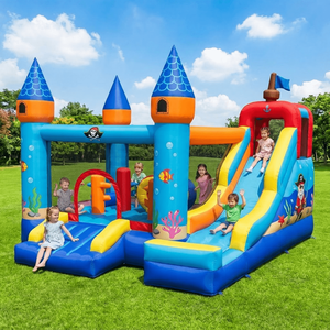 Scivolo Gonfiabile Gigante da Esterno di Alta Qualità, Combo Castello Gonfiabile Sicuro e Divertente, <span class=keywords><strong>Parco</strong></span> <span class=keywords><strong>Giochi</strong></span> Moonwalk per Parchi Divertimento - Product Image 4
