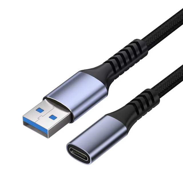 USB 3.2 to Type-C Female Aluminum Alloy Braided Conversion Cable 10Gbps for Phone & Computer OTG Flash Drive