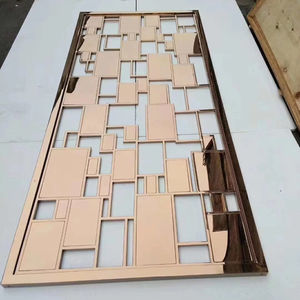 Écran moderne en acier inoxydable, cloison <span class=keywords><strong>murale</strong></span> étanche découpée au laser pour la vie de bureau, diviseur suspendu d'art simple - Product Image 2