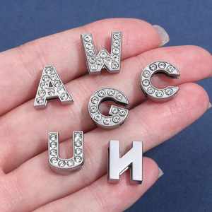 Abalorios de Letras de la A a la Z DIY con Cristales para Llaveros, Abalorios de Números del 0 al 9 de 8.5MM de Ancho con Pedrería para Cinturones y Cadenas de Teléfono Móvil DIY - Product Image 4