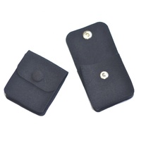 Ensemble de pochettes à pression en velours noir 5*5cm, mini sacs de rangement pour bijoux avec fermeture à bouton
