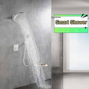 Juego <span class=keywords><strong>de</strong></span> ducha termostática inteligente oculta blanca con <span class=keywords><strong>cascada</strong></span> incorporada Cabezal <span class=keywords><strong>de</strong></span> ducha <span class=keywords><strong>de</strong></span> fusión en caliente montado en <span class=keywords><strong>la</strong></span> pared y dispositivo <span class=keywords><strong>de</strong></span> Ducha - Product Image 3