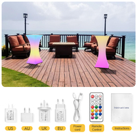 Table Basse Cocktail LED Moderne et Rechargeable, Luminaire de Fête à Changement de Couleur, Table de Bar LED Illuminée pour Mobilier de Centres Commerciaux et Boîtes de Nuit