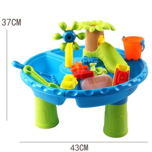 Table de jeu aquatique et de sable en plastique pour enfants, grand modèle circulaire, pour intérieur/extérieur, avec outils de creusement - Product Image 5