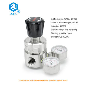 Régulateurs de pression de gaz à structure à diaphragme à simple étage à haut débit R13 SS316L avec manomètre pour laboratoire - Product Image 1