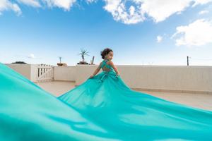 Candy Color Satin V-neck Asymmetrical Backless Luxury Eco-Friendly Flying <b>Dress</b> <b>Long</b> <b>Flowy</b> Line Gown Beach Vacation <b>Photoshoot</b> - Product Image 4