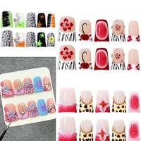 Ongles artificiels réutilisables à couverture complète, forme de canard, en acrylique avec colle, vente en gros