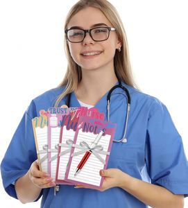 Cadeaux Essentiels pour Étudiants en Soins Infirmiers – 8 Ensembles avec Stylos Bille en Forme de Seringue et Bloc-Notes Thème Médical Infirmier - Product Image 3