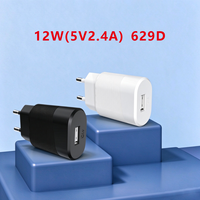 Chargeur mural EU 12W série 629, compact, adaptateur secteur USB 5V 2.4A, chargeur de téléphone universel pour voyage, OEM ODM, vente en gros, usine