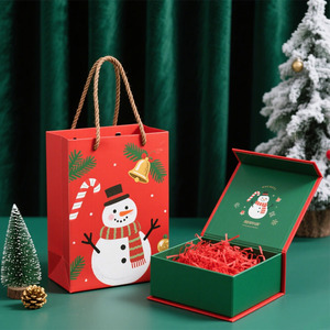 Coffret cadeau veille de Noël rouge pour écharpe gants thermos flacon emballage dossiers durables matériaux recyclés parfait Noël - Product Image 6