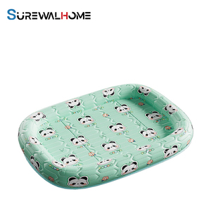 SUREWALHOME Rectangle Cooling <strong>Dog</strong> Cat <strong>Bed</strong> Ice Silk Cool Pet <strong>Bed</strong> with <strong>Fashion</strong> Checked Pattern Non-slip <strong>Dog</strong> <strong>Beds</strong> - Product Image 1