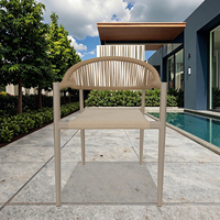 Moderne Confortable Empilable En Aluminium Corde Patio Salle À Manger Fauteuil Meubles pour Jardin Porche Extérieur Balcon Chambre