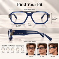 Montures de lunettes en acétate à double pont avec logo personnalisé, style vintage géométrique carré, lunettes optiques artisanales pour verres correcteurs