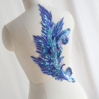 LS332 Paillettes colorées en polyester brodées en dentelle pour vêtements, robe de mariée, accessoires de conception.