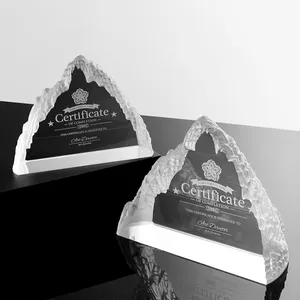 Günstige Großhandel Blank Round Shaped Glass Trophy Awards Kristall Plakette für Jubiläum Souvenirs Geschenke