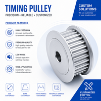 Timing Pulley T5 T10 HTD 5M HTD 8M dengan Paduan Aluminium dan Baja Karbon Daya Tahan Tinggi OEM untuk Peralatan Semikonduktor