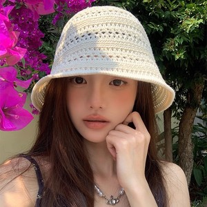 หมวกบักเก็ตผู้หญิงผ้าฝ้ายระบายอากาศได้ดีพับเก็บได้หมวกชาวประมงสีทึบสำหรับการออกนอกบ้านไปชายหาด - Product Image 2