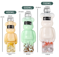Bouteilles de boisson en PET de qualité alimentaire en forme d'ours mignon - Pour jus, bubble tea, champagne, soda et boissons énergisantes