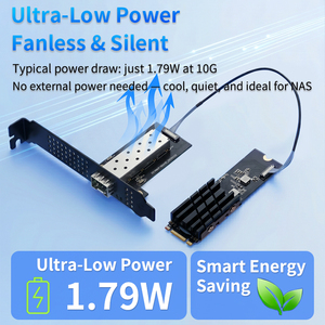 M.2 to 10G SFP+ <b>Adapter</b> MR27F12 10GbE Fiber NIC PCIe 3.0 Low Power 1.79W Internal Wired NGFF for Desktop in Stock 10Gbps Network - Product Image 2