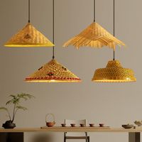 Lampadario in paglia intrecciata, paralume in stile rustico, stile Wabi-Sabi del sud-est asiatico, per homestay, in rattan intrecciato, retrò, in paglia intrecciata.