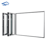 Porte en accordéon à deux volets en alliage d'aluminium de conception moderne de haute qualité pour une utilisation extérieure en extérieur