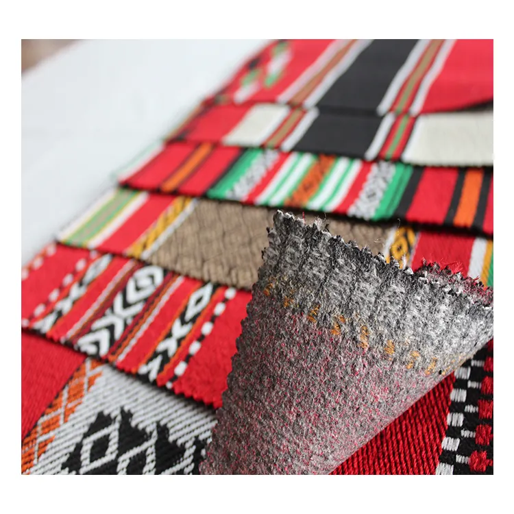 Free Sample Factory Supply 100% Polyester Jacquard Decorative Colorful Arabian Sadu Fabric